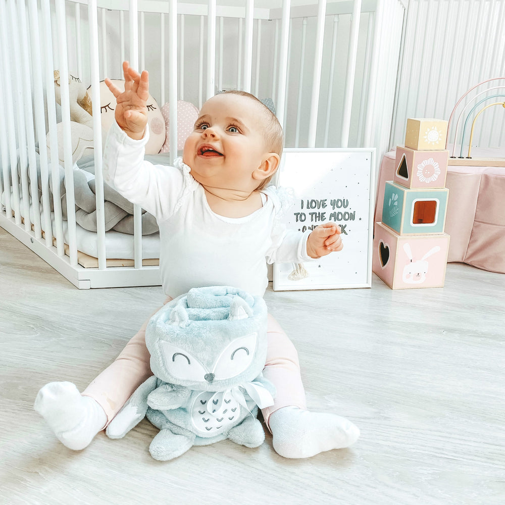 Personalisierte Babydecken - Babydecke mit – Babykajo Tiermotiv süßem und Namen